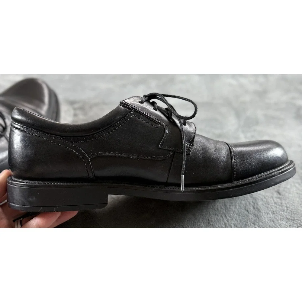 Chaps Dress Shoes Mens Size‎ 12M Black Cap Toe Leather Lace Up Oxford 096-9514
